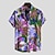 preiswerte Hawaiihemden mit Revers für Herren-Herren Hemd Hawaiihemd Sommerhemd Grafik-Shirt Aloha-Shirt Blumen Graphic Kragen Umlegekragen Schwarz Hellgrün Blau Purpur Grün Print Party Täglich Kurzarm Bedruckt Bekleidung Strassenmode