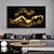 cheap People Prints-1 Panel People Prints Gold Women Wall Art Modern Picture Home Decor Wall Hanging Gift Rolled Canvas Unframed Unstretched