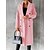 cheap Coats &amp; Trench Coats-Women&#039;s Coat Office / Career Warm Double Breasted Button Stylish OL Style Lapel Regular Fit Solid Color Outerwear Winter Fall Long Sleeve Black Pink Wine S M L XL XXL
