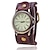 voordelige Quartz-horloges-quartz horloge voor dames heren analoog quartz retro vintage metalen pu lederen band polshorloge
