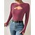 cheap Bodysuit-Women&#039;s Blouse Shirt Black Blue Pink Cut Out Plain Casual Long Sleeve V Neck Basic Regular S