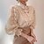 abordables Tops básicos de mujer-Mujer Blusa Agujero Color sólido Elegante Cuello Camisero Estándar Invierno Negro Albaricoque Blanco