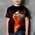 ieftine tricouri 3d pentru băieți-Copii Băieți Tricou Tee Animal Pisica Manșon scurt Crewneck Copii Top Casual Tipărire 3D Adorabil Zilnic Vară Negru 3-12 ani