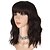 cheap Synthetic Trendy Wigs-Short Black Wavy Bob Wig with Bangs for Women 16 Inches Natural Synthetic Hair Wavy Wigs