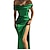 cheap Party Dresses-Women&#039;s Party Dress Satin Dress Green Dress Midi Dress Black Wine Blue Pure Color Sleeveless Spring Summer Ruched Fashion Off Shoulder Wedding Party Evening Party 2023 S M L XL XXL 3XL
