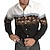 お買い得  メンズウエスタンシャツ-男性用 シャツ ウエスタンシャツ 動物 馬 グラフィック 折襟 ブラック ホワイト ブラック/グリーン ライトグリーン 黒褐色 3Dプリント アウトドア ストリート 長袖 プリント ボタンダウン 衣類 ファッション デザイナー カジュアル ソフト