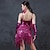 Χαμηλού Κόστους Latin Ρούχα Χορού-παγιέτα latin χορός εξωτικό sparkly dancewear φόρεμα glitter φούντα καθαρό χρώμα γυναικείο φόρεμα performance πάρτι προπόνηση vintage αμάνικο ψηλό πολυεστέρα