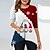 cheap Plus Size Top-Women‘s Plus Size Christmas Tops T shirt Tee Deer Santa Claus Print Long Sleeve Crew Neck Casual Festival Daily Cotton Spandex Jersey Winter Fall Blue Wine