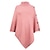 cheap Cardigans-Women&#039;s Shirt Shrugs Ponchos Capes Black Pink Fuchsia Button Crochet Plain Casual Long Sleeve High Neck Ponchos Capes Regular One-Size