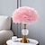 abordables table et lampadaire-Lampe de table en plumes roses, lampe de chevet moderne en fer plume lampe chambre bureau veilleuse abat-jour décorations