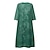 billige Kjoler-damekjolesett todelt kjole midikjole grønn blå grå halvermet blomstertrykk sommer vår u-hals avslappet 2023 s m l xl xxl 3xl