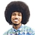 preiswerte Herrenperücken-Afro-Perücke Männer für schwarze Männer Echthaar Afro-Schwarzhaarperücke 70er 80er Disco-Rocker-Kostümperücken mit freier Perückenkappe brasilianisches reines Echthaar