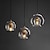 abordables Luces de isla-lámpara colgante led diseño de isla diseño de globo de cristal electrochapado estilo nórdico 110-240 v