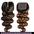 お買い得  三つ編みクロージャー付き-ブラウンハイライト ボディウェーブ 人間の髪の毛 3バンドル 4x4レースクロージャー付き ブラジルのレミーヘアー オンブル人毛 波状織り fb30カラー 14 16 1814クロージャー