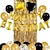 abordables Monsieur et Madame Mariage-Costume de lettre de joyeux anniversaire en or noir de 16 pouces, costume d&#039;ambiance de fête d&#039;anniversaire avec ballon en or noir