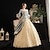 baratos Vestidos-Góticas Rococó Inspirado no vintage Vestidos Festa a Fantasia Baile de Máscara Princesa Shakespeare Casamento Côr Sólida De Baile Fantasia Mulheres Natal Dia Das Bruxas Carnaval Festa Casamento