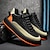 Χαμηλού Κόστους Ανδρικά Sneakers-Ανδρικά Αθλητικά Παπούτσια Αθλητική εμφάνιση Παπούτσια άνεσης Περπάτημα Καθημερινό Αθλητικό PU Αναπνέει Μοκασίνια Πορτοκαλ &amp; Μαύρο Μαύρο Μπεζ Φθινόπωρο