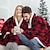 cheap Women&#039;s Sleep &amp; Lounge-Women&#039;s Christmas Couple‘s Pajamas Nightgown Hoodie Blanket Wearable Blanket Grid / Plaid Pure Color Plush Simple Comfort Xmas Home Party Fleece Warm Gift Patchwork Pocket Fall Winter Black Gray
