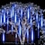 Недорогие LED ленты-светодиодные фонари метеоритного дождя 30 см 11,8 дюйма 8 трубок 192 светодиодные сосульки снег падающие огни мерцающая звезда наружные огни капель дождя рождество свадьба украшение праздничной елки