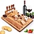 preiswerte Küchen-Aufbewahrung-Spot Bambus-Käsebrett-Set Massivholz-Käsebrett Bambus-Käsemesser-Brett Bambus-Schneidebrett