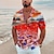 billige herrelejrskjorter-Herre Skjorte Hawaii skjorte Lejrskjorte Grafisk skjorte Aloha skjorte Landskab Aftæpning Sort Navyblå Marineblå Blå Himmelblå 3D-udskrivning udendørs Gade Kortærmet Trykt mønster Knap ned Tøj Mode