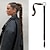 cheap Ponytails-Long DIY Braided Ponytail Extension with Elastic Tie Straight Sleek Wrap Around Braid Hair Extensions Ponytail Natural Soft Synthetic Hairpiece Black Brown 26 Inch (After Braided 23 Inch)