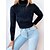 cheap Bodysuit-Women&#039;s Blouse Shirt Black Blue Red Plain Casual Daily Long Sleeve High Neck Basic Fleece Crop Fleece lined S