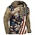 cheap Men&#039;s Lace Up Hoodie-Men&#039;s Unisex Pullover Hoodie Sweatshirt Royal Blue Blue Purple Brown Green Hooded Graphic Prints Eagle National Flag Lace up Print Sports &amp; Outdoor Daily Sports 3D Print Designer Casual Big and Tall