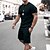 cheap Men&#039;s Tee Sets-Men&#039;s T-shirt Suits Tracksuit Tennis Shirt Shorts and T Shirt Set Solid Colored Crew Neck Outdoor Street Short Sleeve Drawstring 2 Piece Clothing Apparel Sports Designer Sportswear Casual