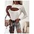 cheap Blouses &amp; Shirts-Women&#039;s Blouse Shirt Black Khaki White Cut Out Plain Casual Daily Long Sleeve Round Neck Basic Regular S