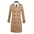 billiga Trenchcoat för män-Vinterkappa Rock Peacoat Trenchcoat Företag Ledigt Höst Vinter 95% polyester 5% bomull Ytterkläder Kläder Hakslag