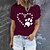 cheap Tees &amp; T Shirts-Women&#039;s T shirt Tee White Black Pink Print Graphic Dog Daily Holiday Short Sleeve Round Neck Basic 100% Cotton Regular Painting S