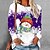 cheap T-shirts &amp; Blouses-Women&#039;s T shirt Tee Green Black Blue Snowman Snowflake Print Long Sleeve Christmas Weekend Basic Round Neck Regular Painting S