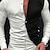billiga herrskjorta med knäppning-Herr Skjorta Knapp upp skjorta Sommarskjorta Svartvit Gul Blå Långärmad Färgblock Hög krage Gata Dagligen Button-Down Kläder Mode Ledigt Bekväm