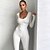 cheap Yoga Sets-Women&#039;s Jumpsuit Onesie Winter Bodysuit Solid Color Black White Yoga Fitness Gym Workout Spandex Tummy Control Butt Lift Breathable Long Sleeve Sport Activewear Stretchy