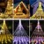 billige Holiday String Lights-juletre lysslynge lys utendørs dekorasjon stjerne lys 8 moduser plug in 350 led foss juletre stjerne topper fe lys for terrasse ferie jul dekor fargerik belysning eu us au uk plugg