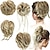 cheap Chignons-4 Pcs Messy Hair Bun Straight Hairpiece Tousled Updo for Women Hair Extensions Short Ponytail Elastic Scrunchies Curly Hair Accessories