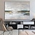 cheap Abstract Paintings-Handmade Oil Painting Canvas Wall Art Decorative Abstract Knife Painting Landscape White For Home Decor Rolled Frameless Unstretched Painting