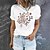 cheap Tees &amp; T Shirts-Women&#039;s T shirt Tee White Pink Yellow Print Graphic Letter Daily Holiday Short Sleeve Round Neck Basic 100% Cotton Regular Painting S