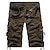 cheap Cargo Shorts-Men&#039;s Cargo Shorts Shorts Hiking Shorts Pocket Plain Comfort Wearable Calf-Length Work Casual Daily Fashion Streetwear ArmyGreen Black