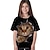 cheap Girl&#039;s 3D T-shirts-Kids Girls&#039; T shirt Animal Casual Short Sleeve Crewneck Cute 7-13 Years Summer Black White Navy Blue