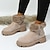 Χαμηλού Κόστους Χερευτές και χειμερινές μπότες-Γυναικεία Μπότες Παπούτσια σουέτ Μεγάλα Μεγέθη Καθημερινά Συμπαγές Χρώμα Fleece Lined Μποτάκια μποτάκια Χειμώνας Επένδυση Φλις Αποκλείστε τη φτέρνα Στρογγυλή Μύτη Καθημερινό Σουέτ Φερμουάρ Μαύρο Μπεζ