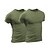 cheap Men&#039;s Casual T-shirts-2 Pieces  Men&#039;s Set Crew Neck T shirt Tee Solid Color White&amp;Blue White Green Black+Army Green Navy Blue+Black Dark Grey+Army Green Print Casual Holiday Short Sleeve Clothing Apparel Sports Fashion