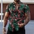 abordables chemises hawaïennes à revers pour hommes-Homme Chemise Chemise graphique Chemise Aloha Graphic Feuilles Col rabattu Rouge, Vert Noir Noir / Violet Vin Rouge 3D effet Plein Air du quotidien Manche Courte 3D Bouton bas Vêtement Tenue Mode