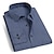 billiga Businessskjortor för män-Herr Skjorta Knapp upp skjorta Skjorta med krage Franska manschettskjortor Marinblå Blå Ljusblå Långärmad Vågiga Nedvikt Sommar Vår Bröllop Utomhus Kläder Button-Down
