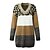 cheap Sweaters-Women&#039;s Pullover Sweater Jumper Jumper Crochet Knit Patchwork Knitted Tunic V Neck Color Gradient Going out Weekend Stylish Winter Fall Brown S M L