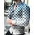 お買い得  メンズグラフィックシャツ-男性用 シャツ チェック ストライプ グラフィック ジオメトリ 折襟 ブラック ネービーブルー ブルー ダックグレー ベージュ 3Dプリント アウトドア ストリート 長袖 プリント ボタンダウン 衣類 ファッション デザイナー カジュアル ソフト