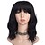 cheap Synthetic Trendy Wigs-Short Black Wavy Bob Wig with Bangs for Women 16 Inches Natural Synthetic Hair Wavy Wigs
