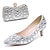 cheap Wedding Shoes-Women&#039;s Wedding Shoes Pumps Bling Bling Shoes Dress Shoes Glitter Crystal Sequined Jeweled Wedding Party Polka Dot Solid Colored Wedding Heels Bridal Shoes Bridesmaid Shoes Rhinestone Crystal