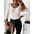 cheap Tees &amp; T Shirts-Women&#039;s T shirt Tee Black White khaki Plain Daily Weekend Long Sleeve V Neck Basic Regular S